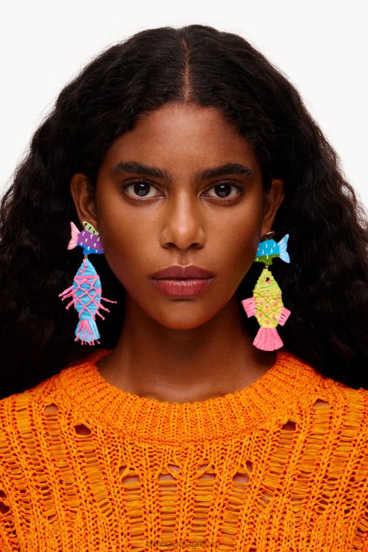 αξεσουάρ Bimba Y Lola σκουλαρίκια ψαριού raffia L2L28698 πολύχρωμο