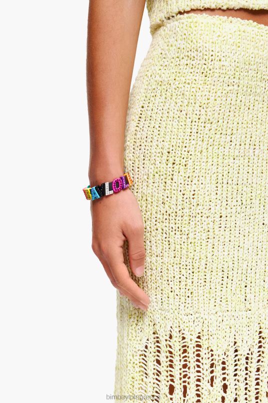 αξεσουάρ Bimba Y Lola λογότυπο δερμάτινο βραχιόλι με γράμματα L2L281142 πολύχρωμο