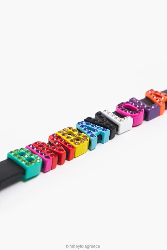 αξεσουάρ Bimba Y Lola λογότυπο δερμάτινο βραχιόλι με γράμματα L2L281142 πολύχρωμο