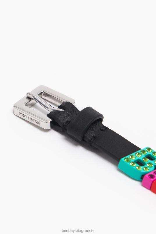 αξεσουάρ Bimba Y Lola λογότυπο δερμάτινο βραχιόλι με γράμματα L2L281142 πολύχρωμο