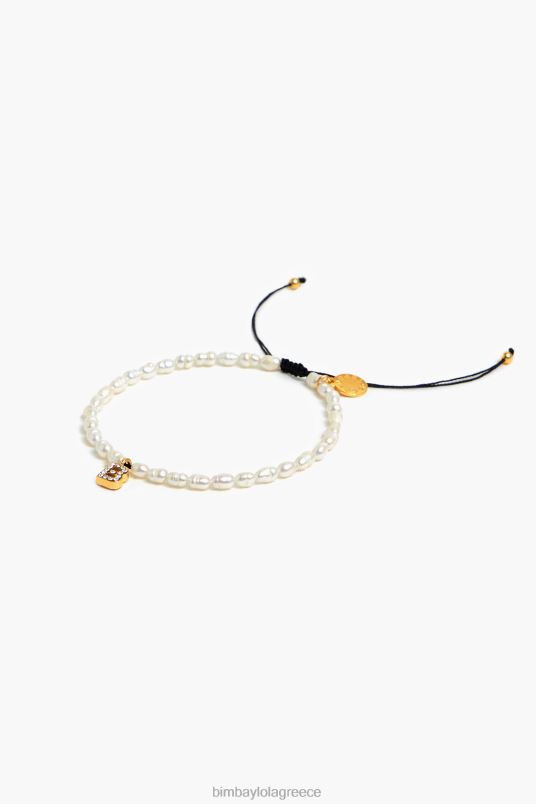 αξεσουάρ Bimba Y Lola βραχιόλι με γράμματα β L2L281197 μαργαριτάρι