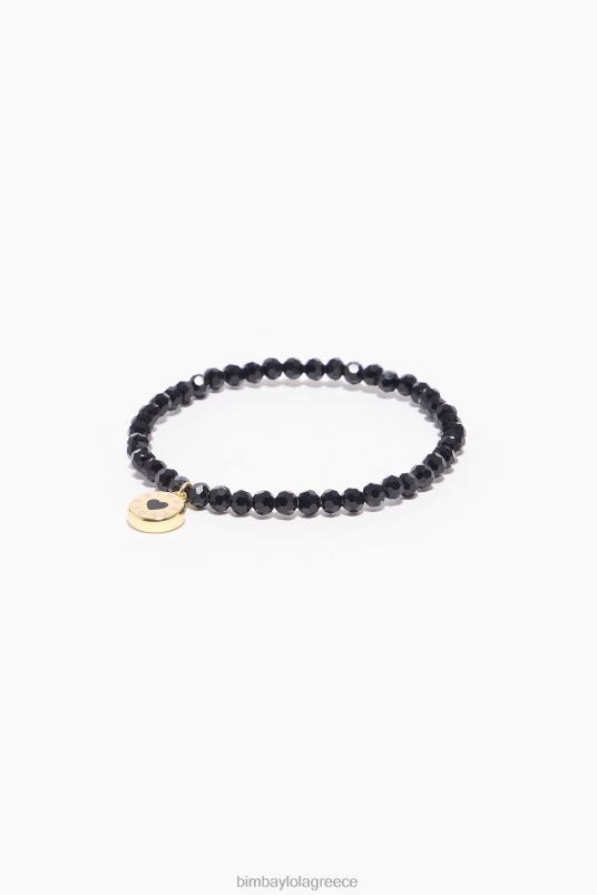 αξεσουάρ Bimba Y Lola βραχιόλι με κρύσταλλα με λογότυπο L2L28670 μαύρος