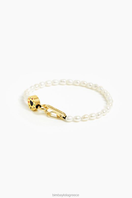 αξεσουάρ Bimba Y Lola λεπτό βραχιόλι με λογότυπο L2L28671 μαργαριτάρι