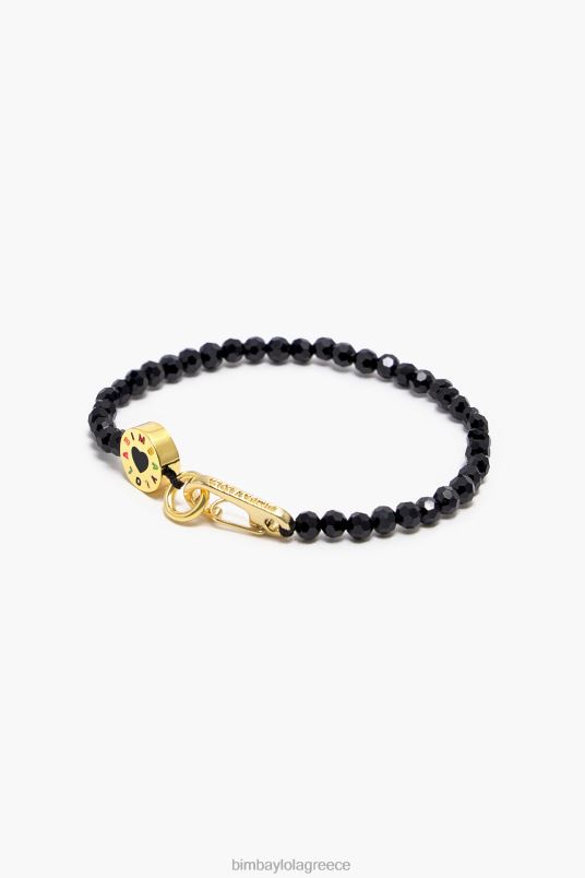 αξεσουάρ Bimba Y Lola βραχιόλι με κρύσταλλα με λεπτό λογότυπο L2L28672 μαύρος