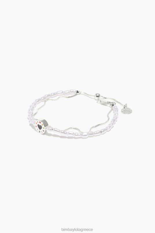 αξεσουάρ Bimba Y Lola διπλό μαργαριτάρι βραχιόλι L2L28722 ασήμι