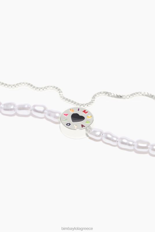 αξεσουάρ Bimba Y Lola διπλό μαργαριτάρι βραχιόλι L2L28722 ασήμι