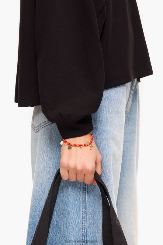 αξεσουάρ Bimba Y Lola βραχιόλι με διπλές πέτρες L2L28735 κοράλλι