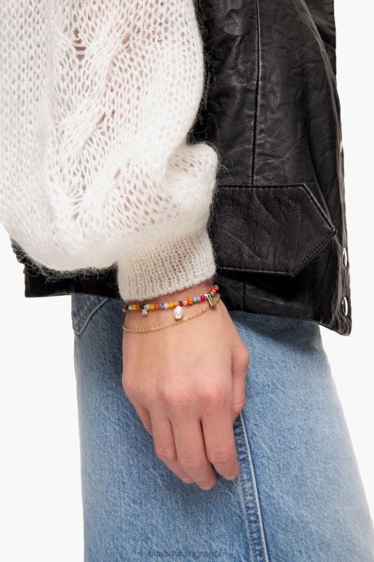 αξεσουάρ Bimba Y Lola βραχιόλι με αλυσίδα από γνήσιες πέτρες L2L28773 πολύχρωμο