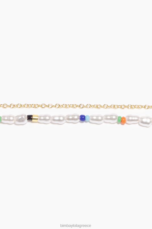 αξεσουάρ Bimba Y Lola μαργαριταρένιο διπλό βραχιόλι L2L28776 μπλε