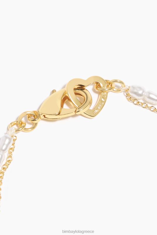 αξεσουάρ Bimba Y Lola μαργαριταρένιο διπλό βραχιόλι L2L28776 μπλε