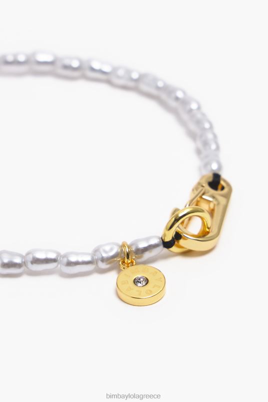 αξεσουάρ Bimba Y Lola βραχιόλι με πέρλες καρδιά L2L28786 ροζ