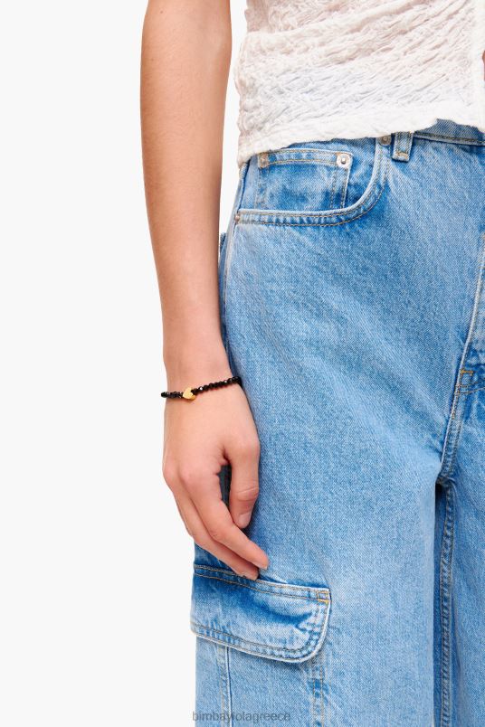 αξεσουάρ Bimba Y Lola βραχιόλι με κρύσταλλα καρδιά L2L28787 χρυσαφένιος