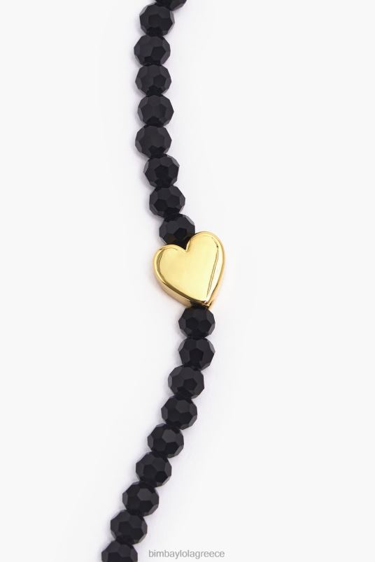 αξεσουάρ Bimba Y Lola βραχιόλι με κρύσταλλα καρδιά L2L28787 χρυσαφένιος