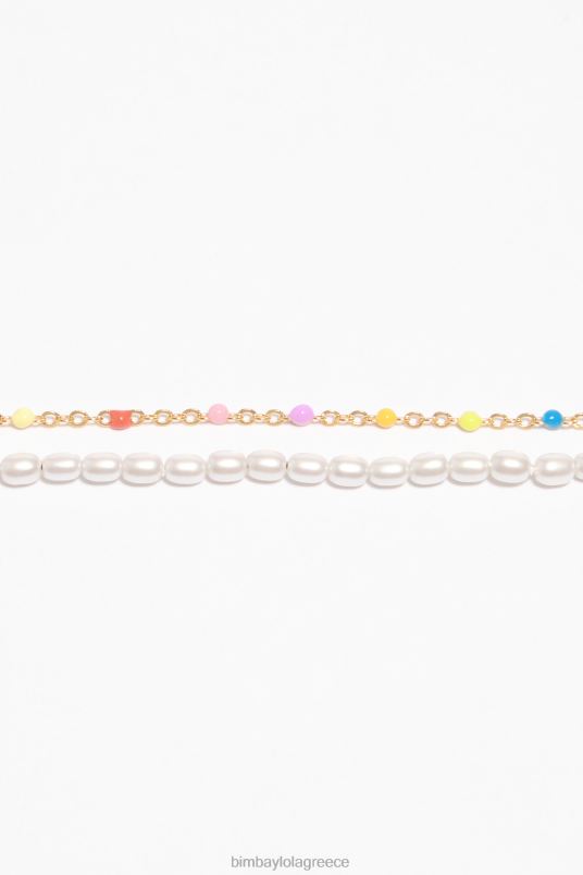 αξεσουάρ Bimba Y Lola μαργαριτάρια διπλό βραχιόλι L2L28793 πολύχρωμο