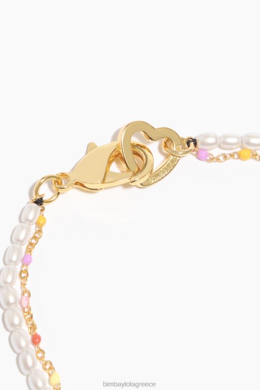 αξεσουάρ Bimba Y Lola μαργαριτάρια διπλό βραχιόλι L2L28793 πολύχρωμο