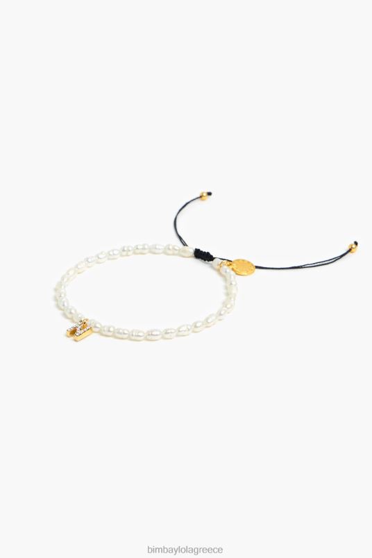 αξεσουάρ Bimba Y Lola γράμμα βραχιόλι n L2L281199 μαργαριτάρι