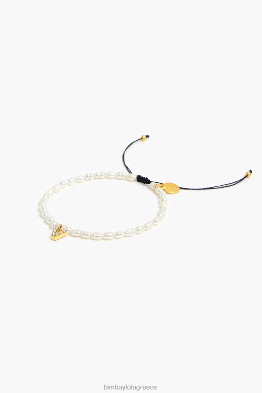 αξεσουάρ Bimba Y Lola βραχιόλι επιστολών v L2L281202 μαργαριτάρι