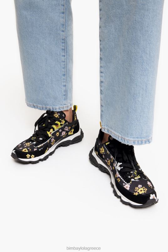 υποδήματα Bimba Y Lola ακρυλικά λουλούδια pulpo runner sneaker L2L28544 μαύρος