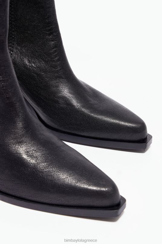 υποδήματα Bimba Y Lola δερμάτινη καουμπόικη μπότα L2L28601 μαύρος