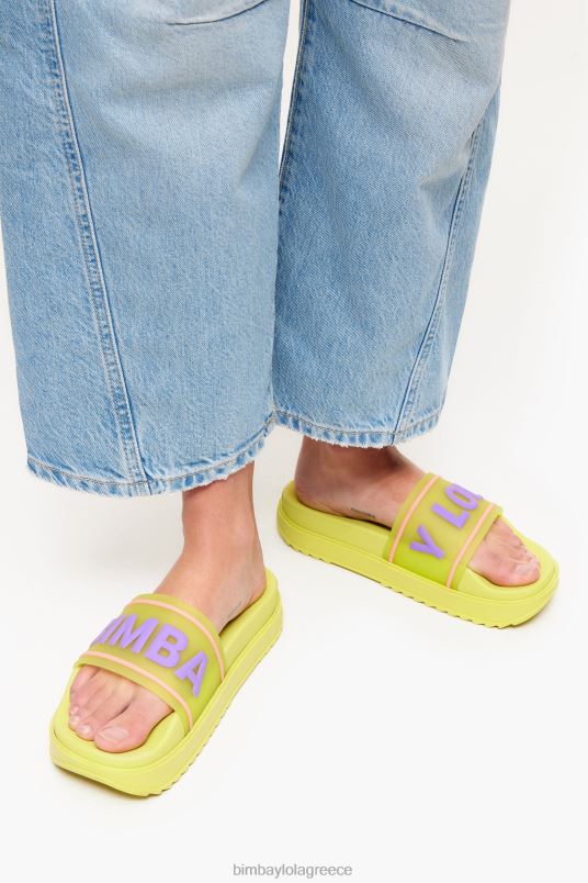 υποδήματα Bimba Y Lola σαγιονάρα πλατφόρμας λογότυπου L2L28589 κίτρινος