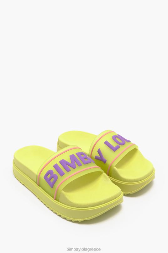 υποδήματα Bimba Y Lola σαγιονάρα πλατφόρμας λογότυπου L2L28589 κίτρινος