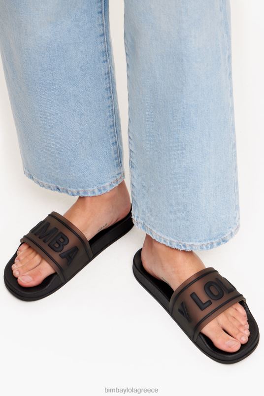 υποδήματα Bimba Y Lola σαγιονάρα με ρυθμιστικό λογότυπου L2L28590 μαύρος
