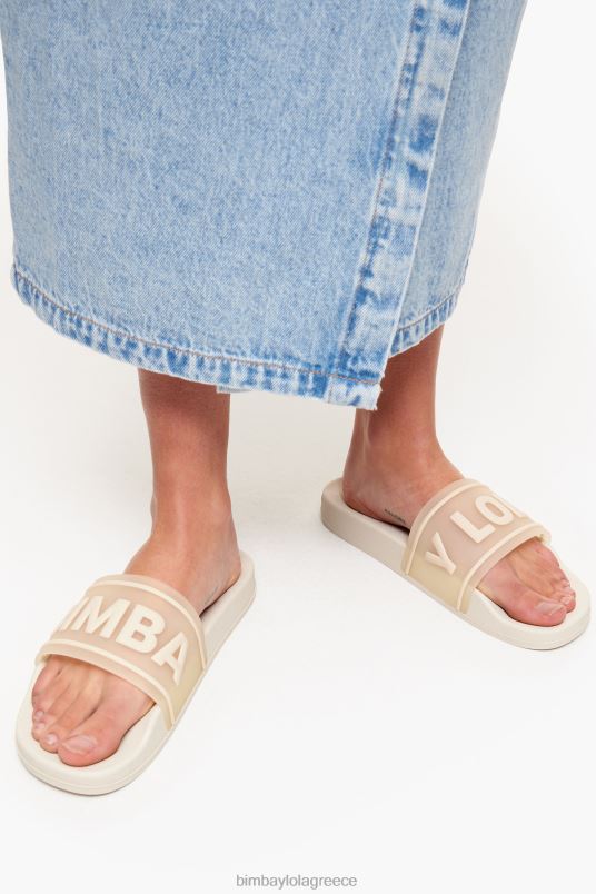 υποδήματα Bimba Y Lola σαγιονάρα με ρυθμιστικό λογότυπου L2L28591 άσπρο