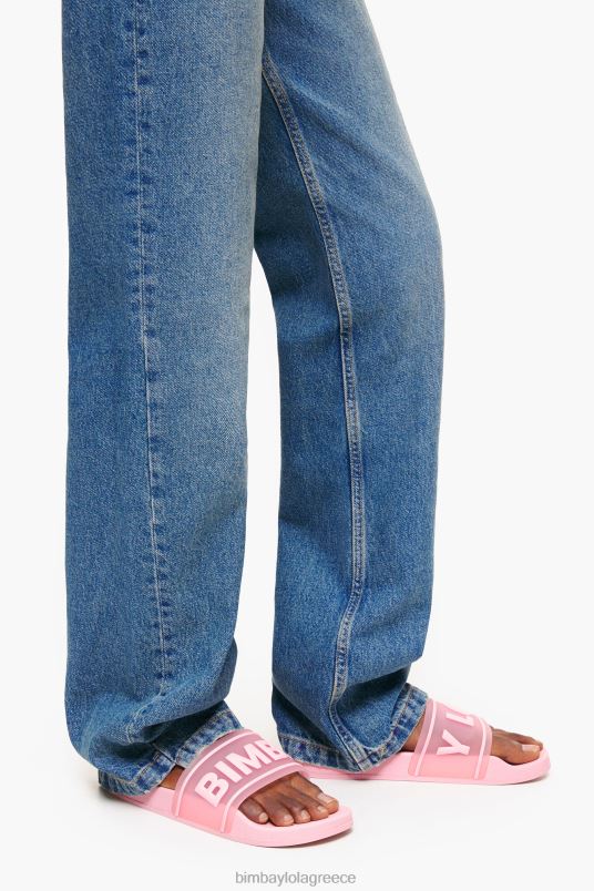 υποδήματα Bimba Y Lola σαγιονάρα με ρυθμιστικό λογότυπου L2L28592 ροζ