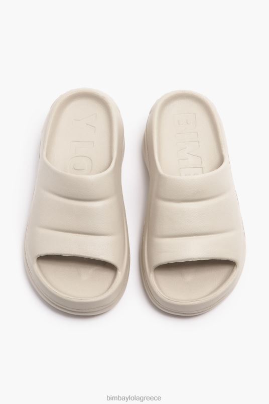 υποδήματα Bimba Y Lola σαγιονάρα πλατφόρμας L2L28594 υπόλευκο