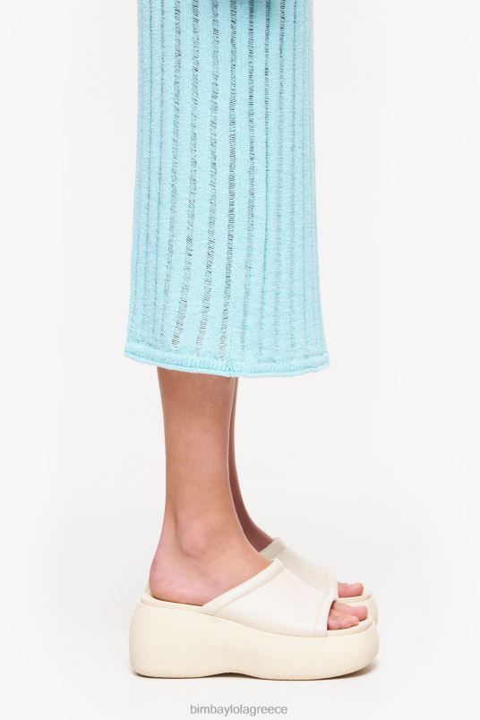 υποδήματα Bimba Y Lola δερμάτινο πέδιλο πλατφόρμας L2L28566 ελεφαντόδοντο