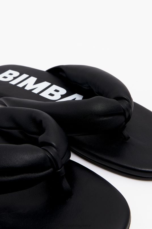 υποδήματα Bimba Y Lola σωληνωτό επίπεδο σανδάλι L2L28570 μαύρος
