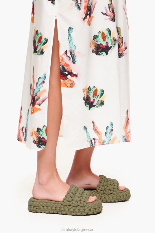 υποδήματα Bimba Y Lola πλεκτό ίσιο σανδάλι L2L28572 χακί