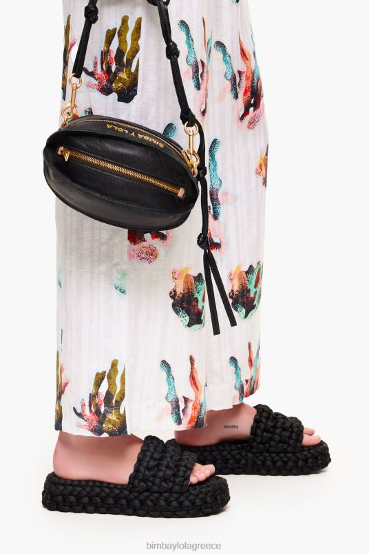 υποδήματα Bimba Y Lola πλεκτό ίσιο σανδάλι L2L28573 μαύρος