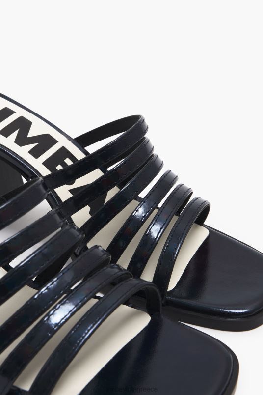 υποδήματα Bimba Y Lola δερμάτινο πέδιλο με τακούνι L2L28575 μαύρος