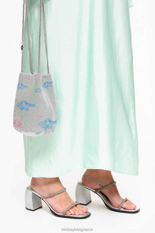 υποδήματα Bimba Y Lola σανδάλι με τακούνι L2L28576 ασήμι