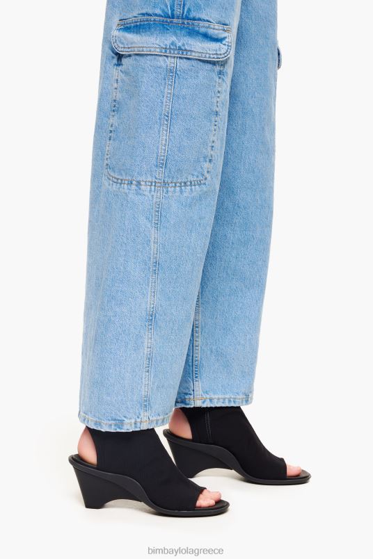 υποδήματα Bimba Y Lola διχτυωτό πέδιλο μποτάκι L2L28579 μαύρος