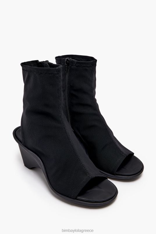 υποδήματα Bimba Y Lola διχτυωτό πέδιλο μποτάκι L2L28579 μαύρος