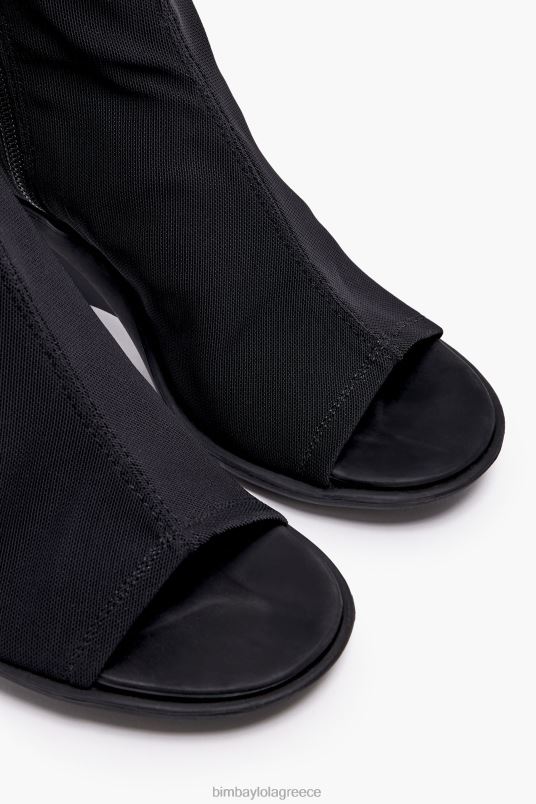 υποδήματα Bimba Y Lola διχτυωτό πέδιλο μποτάκι L2L28579 μαύρος
