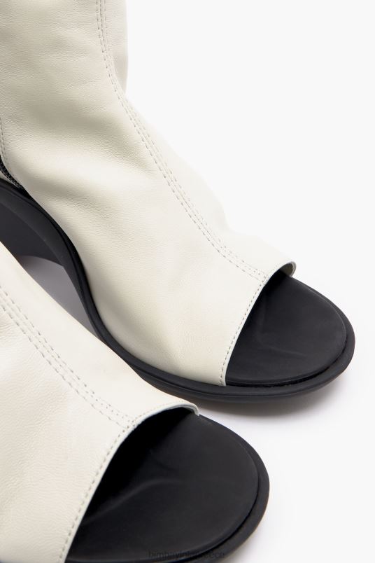 υποδήματα Bimba Y Lola δερμάτινο πέδιλο μποτάκι L2L28580 ελεφαντόδοντο