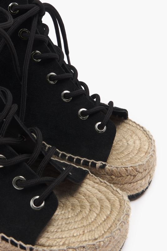 υποδήματα Bimba Y Lola δερμάτινο πέδιλο με τακούνι L2L28581 μαύρος