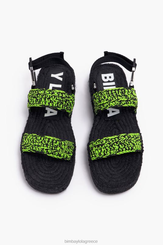 υποδήματα Bimba Y Lola πλακέ σανδάλι με βελονάκι L2L28584 πράσινος