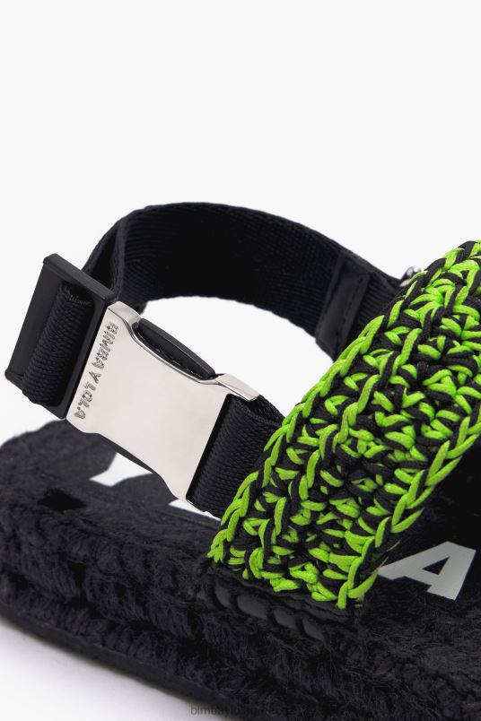 υποδήματα Bimba Y Lola πλακέ σανδάλι με βελονάκι L2L28584 πράσινος