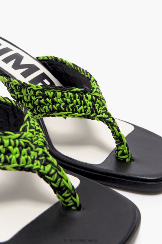 υποδήματα Bimba Y Lola πέδιλο με βελονάκι L2L28585 πράσινος