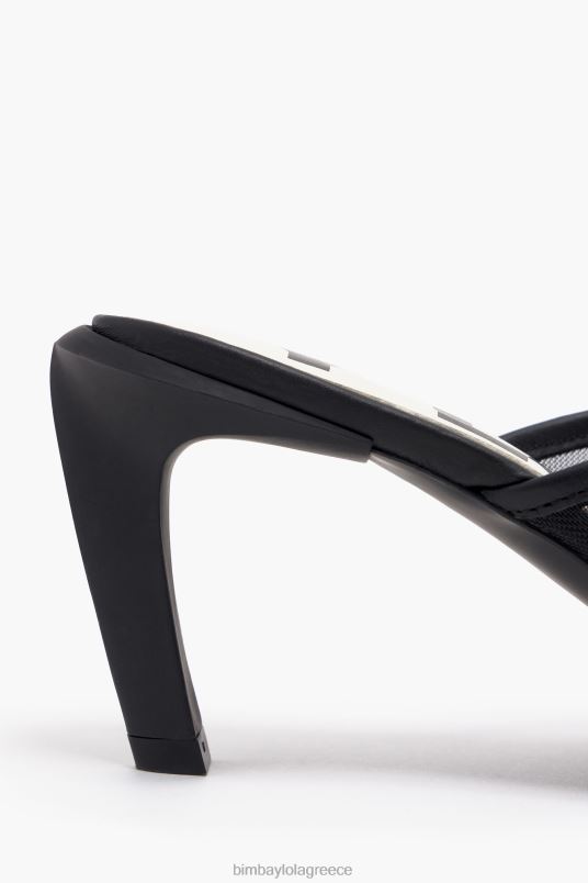 υποδήματα Bimba Y Lola διχτυωτό πέδιλο με τακούνι L2L28586 μαύρος