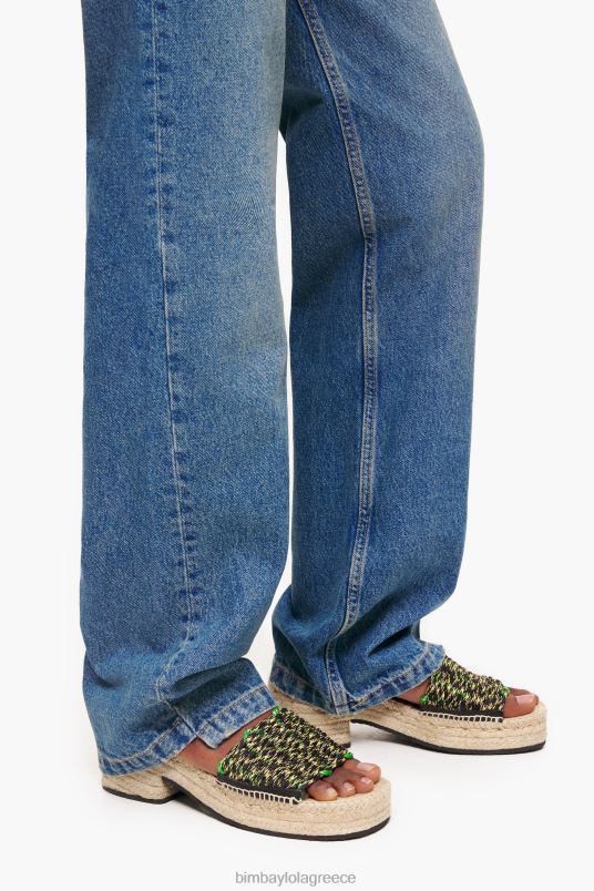 υποδήματα Bimba Y Lola macram & eacute σφήνα από γιούτα L2L28583 πράσινος