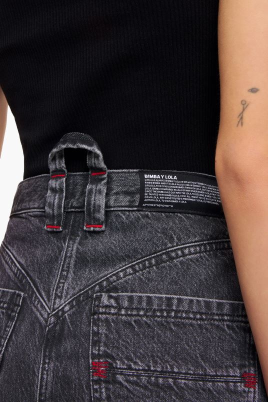 είδη ένδυσης Bimba Y Lola τζιν μίνι φούστα L2L28458 μαύρος