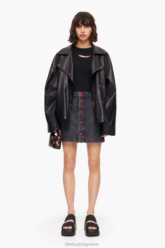 είδη ένδυσης Bimba Y Lola τζιν μίνι φούστα L2L28458 μαύρος