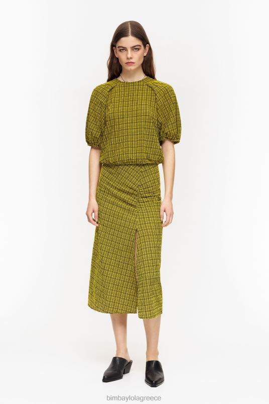 είδη ένδυσης Bimba Y Lola μίντι φούστα τετράγωνα L2L28466 κίτρινος