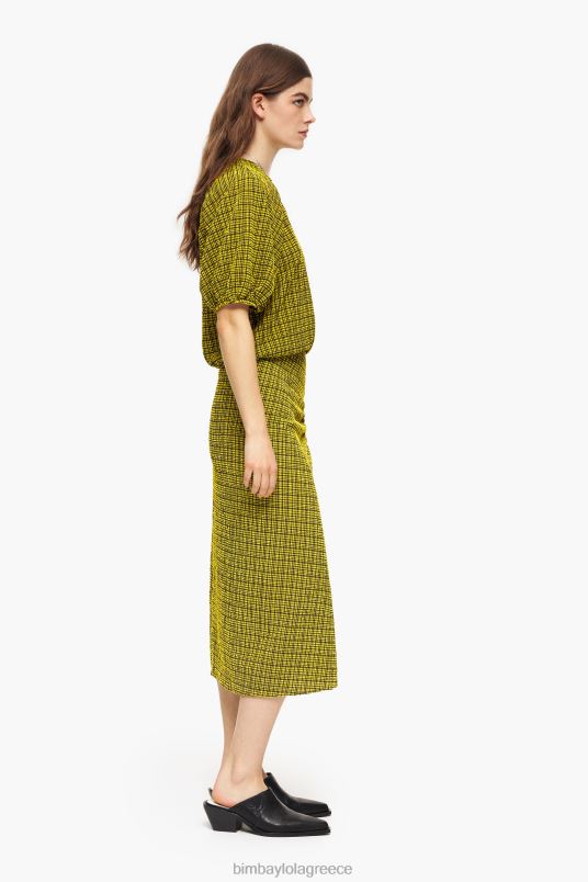 είδη ένδυσης Bimba Y Lola μίντι φούστα τετράγωνα L2L28466 κίτρινος