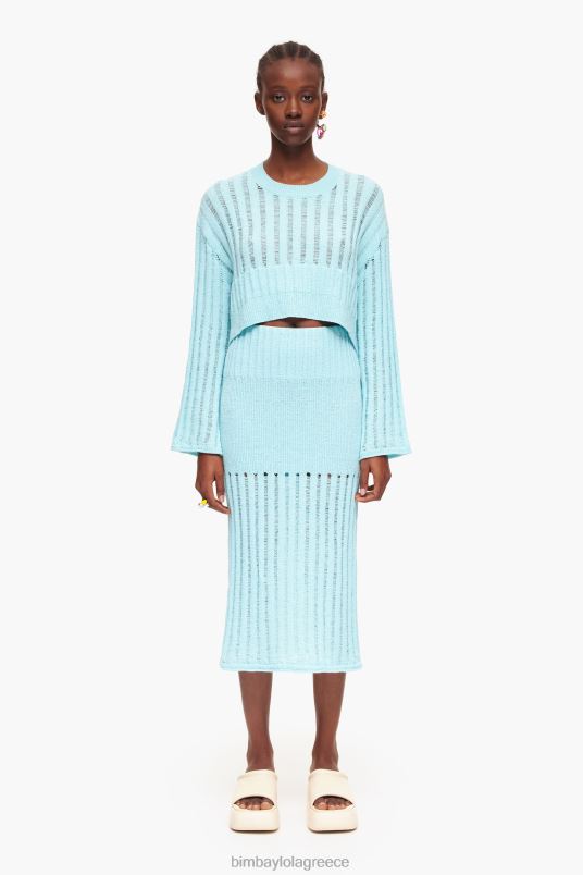 είδη ένδυσης Bimba Y Lola midi φούστα με ραβδώσεις L2L28460 μπλε